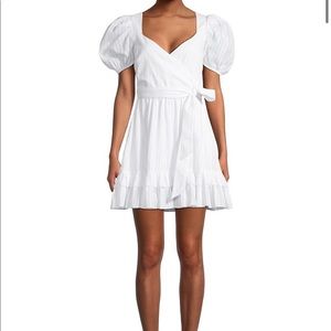 LIKELY- Quinn Belted Puff Sleeve Faux Wrap Dress (size 6)